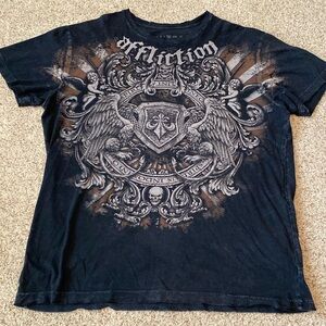 Men’s Black Affliction Tee XL